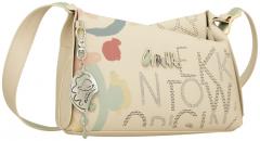 asymmetrische Schultertasche beige Punkteprint Anekke Alma Original