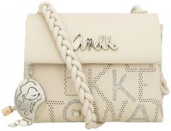 Überschlagtasche Anekke beige Nieten Alma Original geflochten
