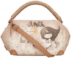 zweigeteilte Kurzgrifftasche Anekke Memories beige bestickt Glitzer