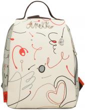 Alltagsrucksack Anekke Alma Ole beige künstlerischer Print