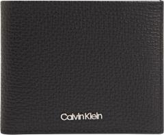Calvin Klein Minimalism Bifold Herrenbörse genarbtes Leder schwarz