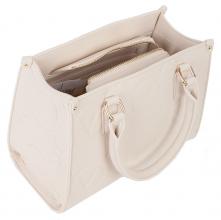 Valentino Samba RE Kurzgrifftasche Ecru hellbeige Prägung