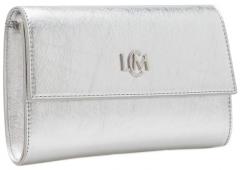 L.Credi Clutch silber Überschlag elegant Oliviana 