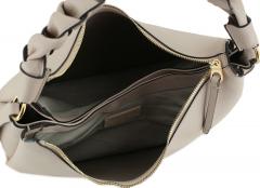 Coccinelle Boheme Medium Beuteltasche Leder Italien Rosette Taupe
