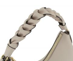 Coccinelle Boheme Medium Beuteltasche Leder Italien Rosette Taupe