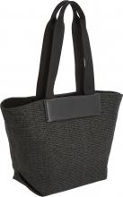 Sommertasche CK Black Calvin Klein Raffia Medium Sisaloptik