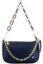 dunkelblaue Caleidos Crossovertasche Chain Leder 