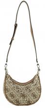 Guess Circe Hobo Schultertasche Latte Logo Jacquard beige braun