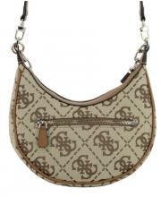 Guess Circe Hobo Schultertasche Latte Logo Jacquard beige braun