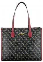 Shoppertasche Guess Silvana Latte Logo beige Jacquard