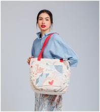 große Henkeltasche Anekke Alma Ole beige Hände Baumwolle