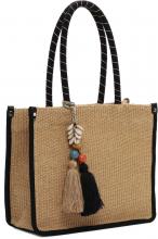 Suri Frey Henkeltasche mit Gurt Kirsty Small Black Kombi Bast PETA