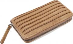 FREDsBRUDER Zipbörse braun Riffel Big Caramel Leder