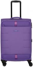erweiterbarer Reisekoffer Softcase lila Travelite Rügen 4w Trolley M 67cm
