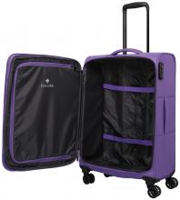 erweiterbarer Reisekoffer Softcase lila Travelite Rügen 4w Trolley M 67cm