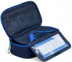 Schuletui Satch Crossed Blue dunkelblau Schlamperbox nachhaltig