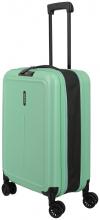 Travelite Basics 4-Rad Trolley 55cm faltbarer Kabinenkoffer hellgrün 