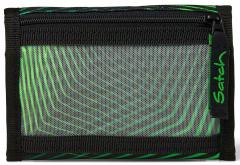 Portmonee Seismic Green schwarz recycelt Satch Grün