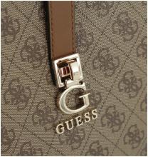 Schultertasche Guess Zamira Hobo Shoulder Bag Latte Logo 4G Alloverprint braun