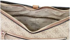 Schultertasche Guess Zamira Hobo Shoulder Bag Latte Logo 4G Alloverprint braun