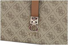 Guess Abendtasche Zamira Coal Logo Top Zip schwarz grau Kettenhenkel