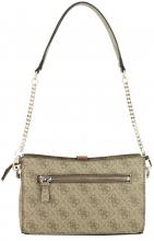 Guess Abendtasche Zamira Coal Logo Top Zip schwarz grau Kettenhenkel