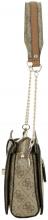 Guess Zamira Top Zip Shoulder Bag Latte Logo braun Alloverprint Umhängetasche