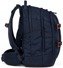 Satch dunkelblauer Jugendranzen recycelt Lederdetails Nordic Blue Ready Swap
