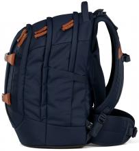 Satch dunkelblauer Jugendranzen recycelt Lederdetails Nordic Blue Ready Swap