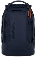 Satch dunkelblauer Jugendranzen recycelt Lederdetails Nordic Blue Ready Swap