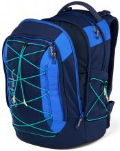 Satch Schulrucksack Zugbänder Crossed Blue recycelt blau verstellbar