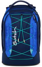 Satch Schulrucksack Zugbänder Crossed Blue recycelt blau verstellbar