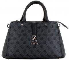 Guess Zamira Henkeltasche Dark Taupe Logo Alloverprint