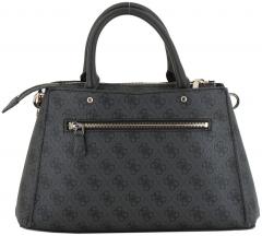 Guess Zamira Henkeltasche Dark Taupe Logo Alloverprint