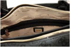 Guess Zamira Henkeltasche Dark Taupe Logo Alloverprint