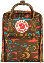 Kinderrucksack Fjällräven Kanken Art Mini Qeluts braun Print