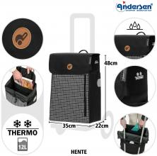 Andersen Shopper Ersatztasche Hente schwarz kariert mit Thermofach
