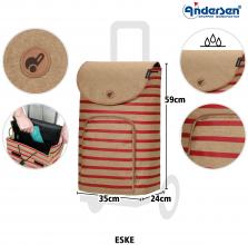 Andersen Shopper Ersatztasche Eske rot gestreift