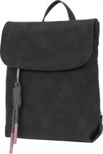 Damenrucksack klein Fritzi aus Preußen Black Kunstleder vegan