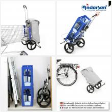 rot gestreifte Einkaufstasche Eske Andersen mit Transportroller Royal Shopper