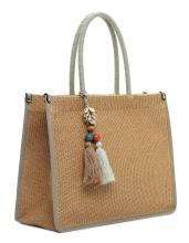 modische Henkeltasche aus Bast Suri Frey Kirsty Pistachio Grün