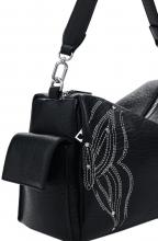 Desigual Goodall Handtasche bestickt schwarz Schmetterling Nieten Habana