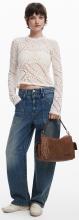 Desigual Goodall Handtasche bestickt schwarz Schmetterling Nieten Habana