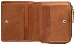 flache Damenbörse Maitre Birkenfeld Alberta Toffee braun Vintage
