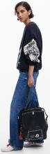 frecher Backpack Desigual Nieten Mickey Rock schwarz