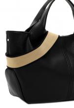 schwarze Henkeltasche Nessy SURI FREY Black Ledercharakter