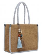 kleine Henkeltasche Suri Frey SKY Kirsty Naturbast Sommer Crystal Blue