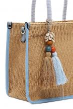 kleine Henkeltasche Suri Frey SKY Kirsty Naturbast Sommer Crystal Blue