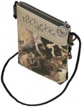 kleine Crossovertasche Anekke Real Stickerei Strass beige Metallic
