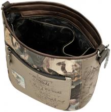Beuteltasche Anekke Real taupe bunt bestickt Glitzer